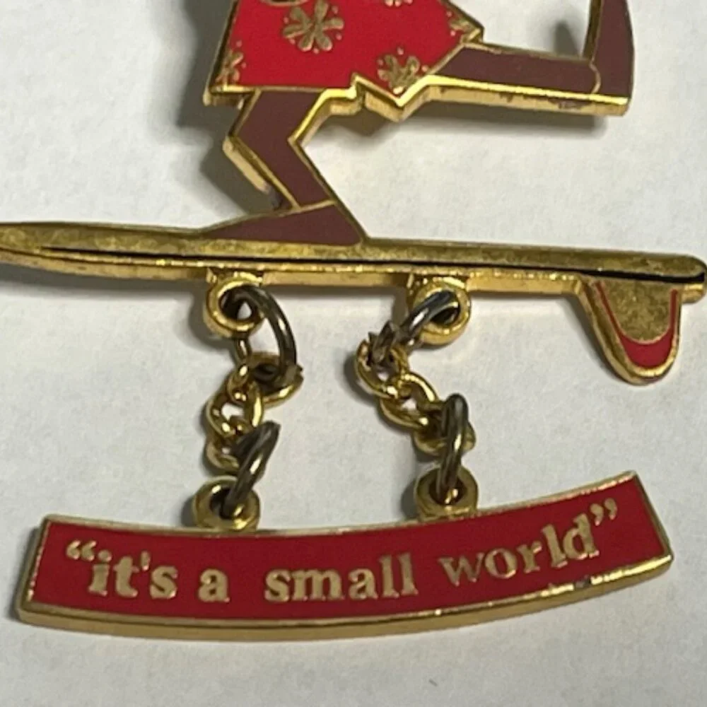 Disney Dangling Surfer Doll w/Ukulele Small World Trading Lapel Hat Vest Pin